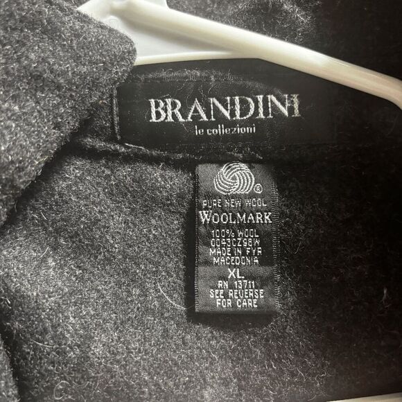 Vintage Brandini Woolmark Jacket Mens XL Gray Full Zip Shacket Coat 90s - Picture 6 of 7